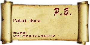 Patai Bere névjegykártya